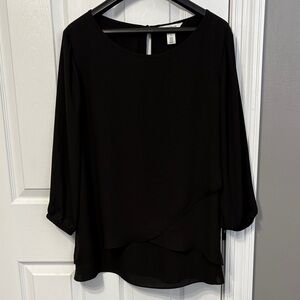 White House Black Market Elegant Black Blouse